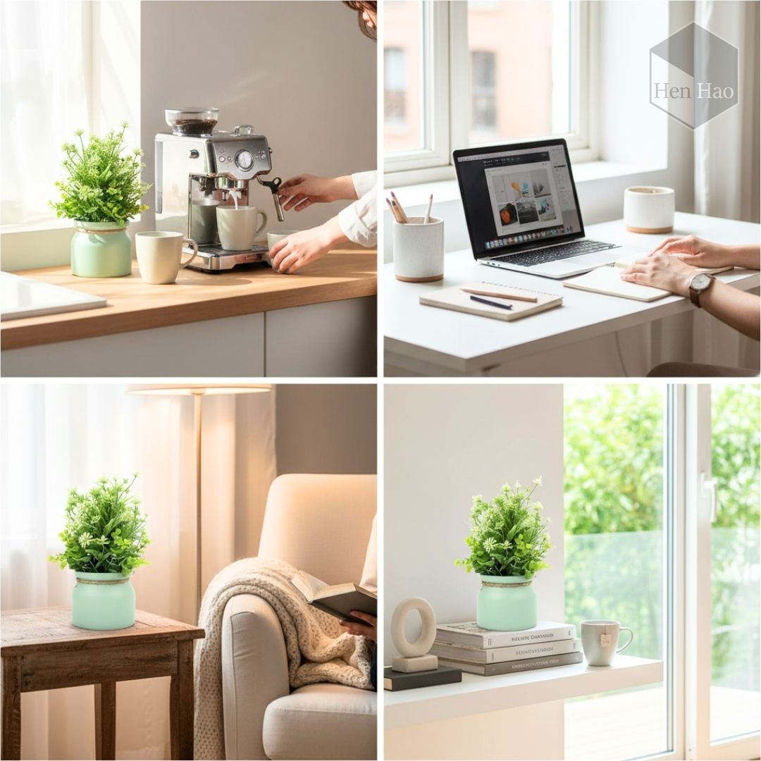 Planta verde decorativa artificial