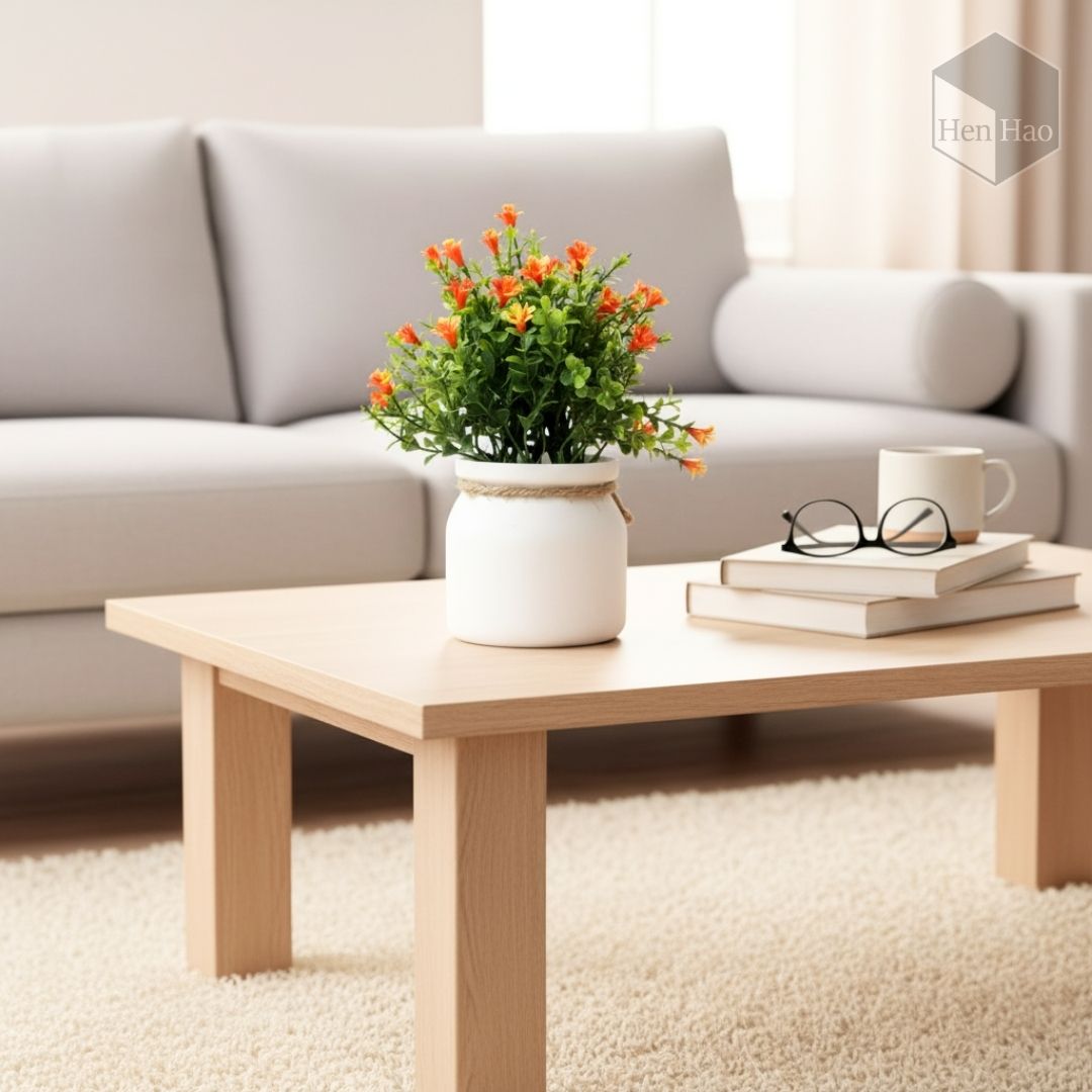 Planta decorativa artificial con flores
