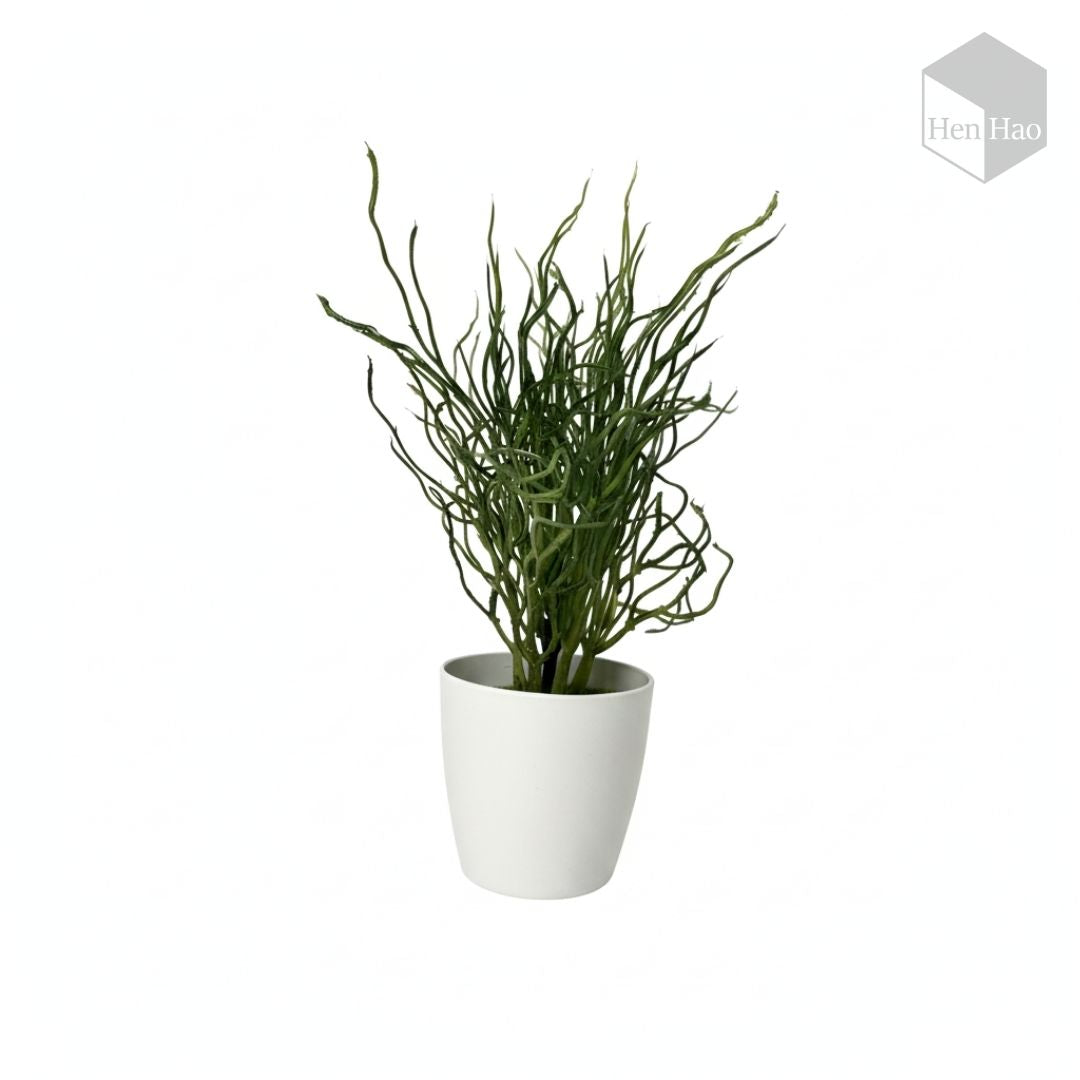 Planta decorativa artificial de ramas onduladas