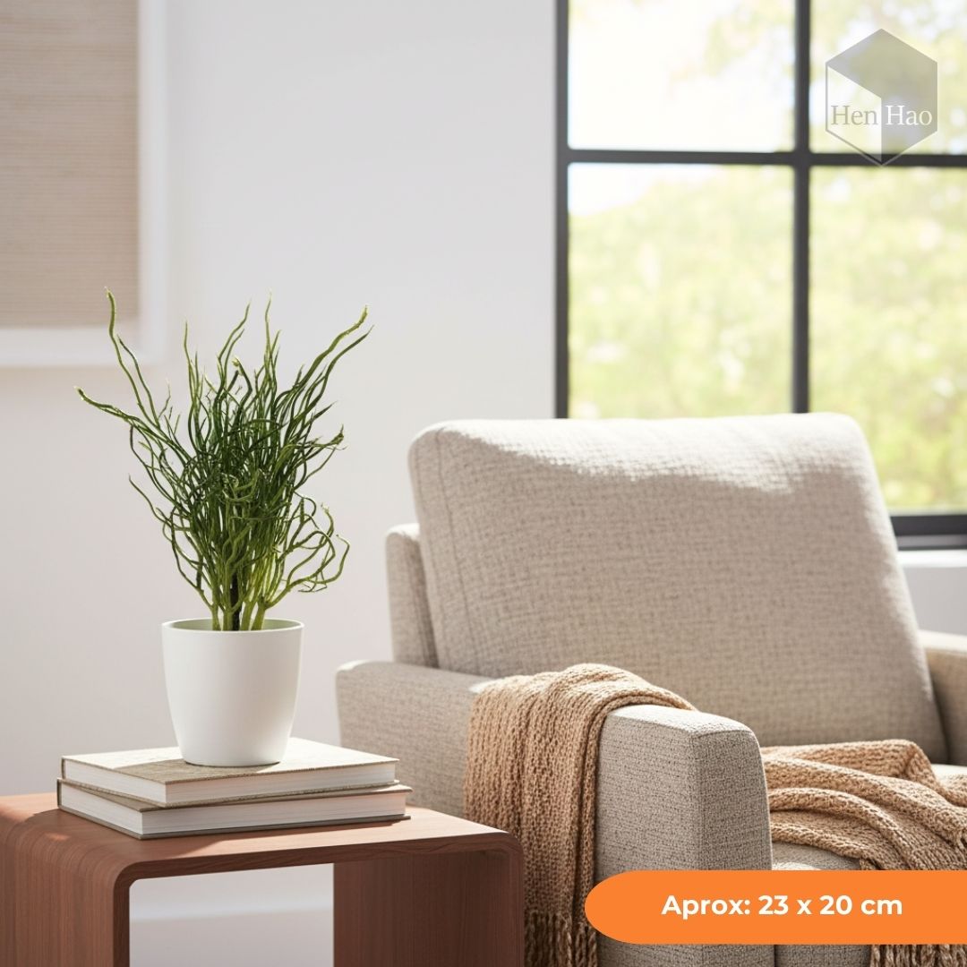 Planta decorativa artificial de ramas onduladas