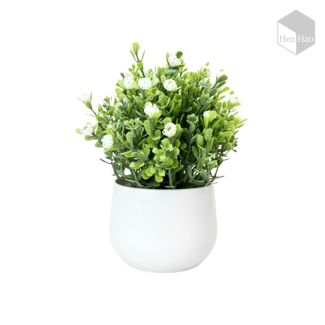 Planta decorativa artificial con flores