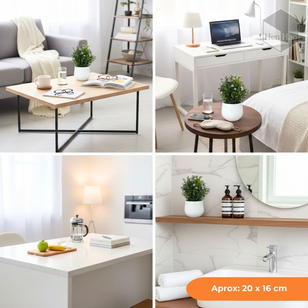 Planta decorativa artificial con flores