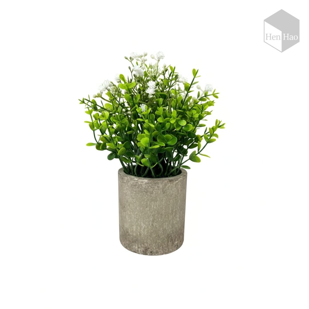 Planta decorativa artificial con mini flores