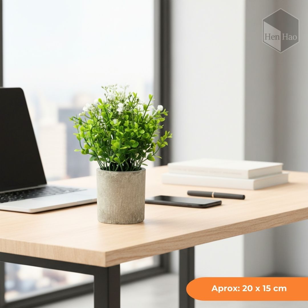 Planta decorativa artificial con mini flores