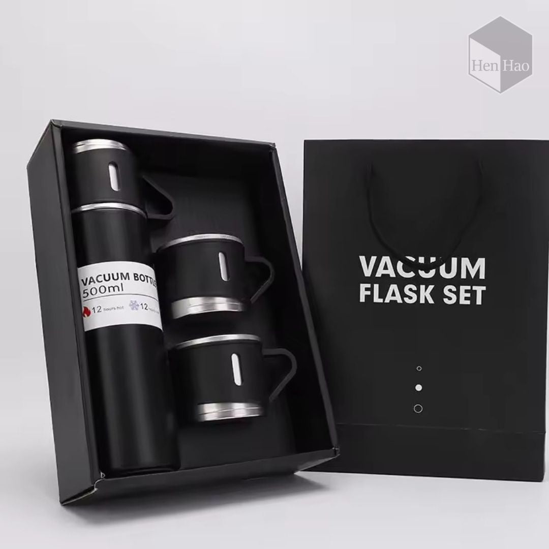 Set termo de acero inoxidable 500 ml con 2 tazas