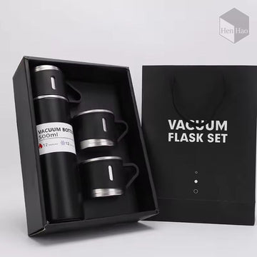 Set termo de acero inoxidable 500 ml con 2 tazas