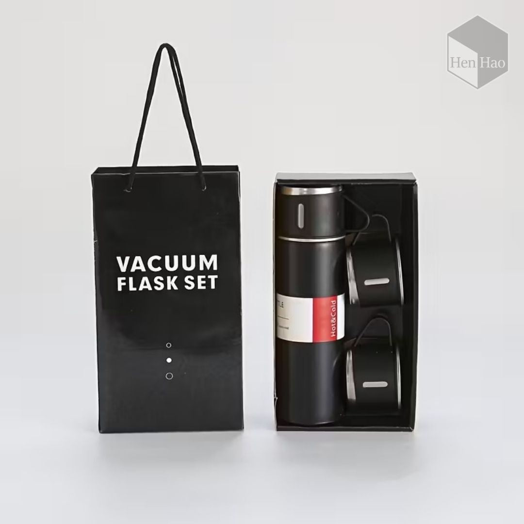 Set termo de acero inoxidable 500 ml con 2 tazas