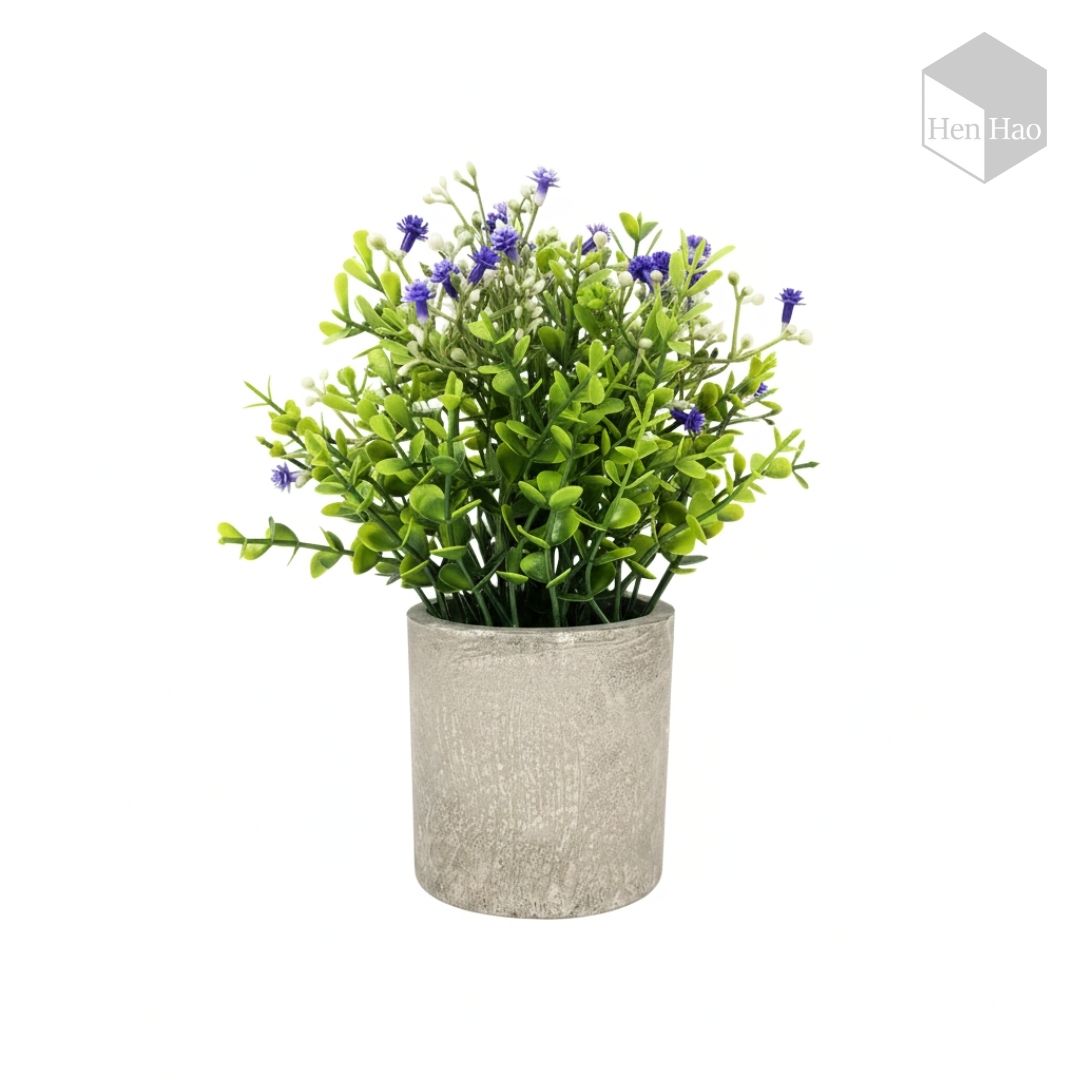 Planta decorativa artificial con mini flores