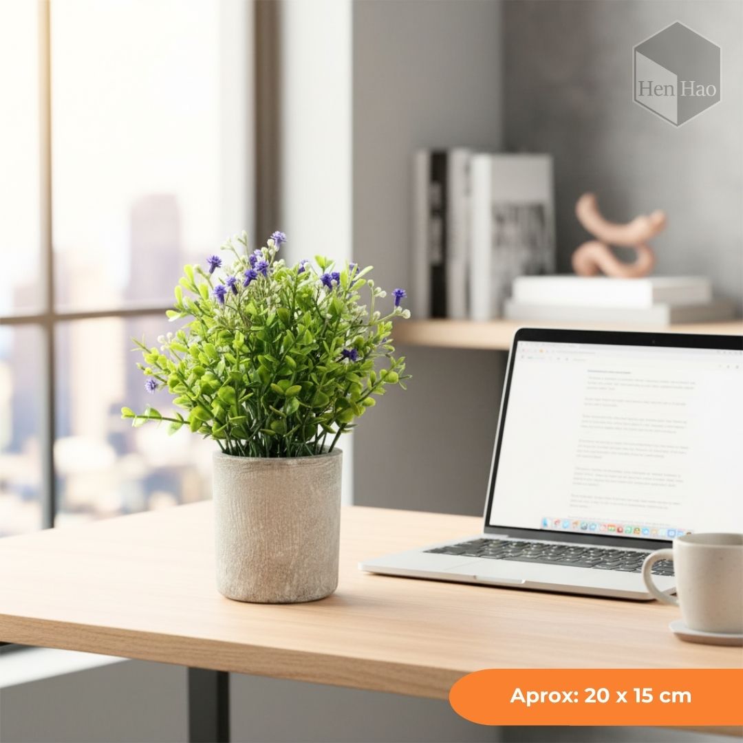 Planta decorativa artificial con mini flores