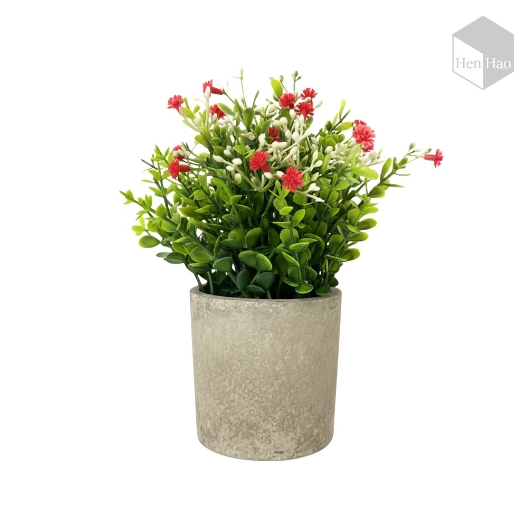 Planta decorativa artificial con mini flores