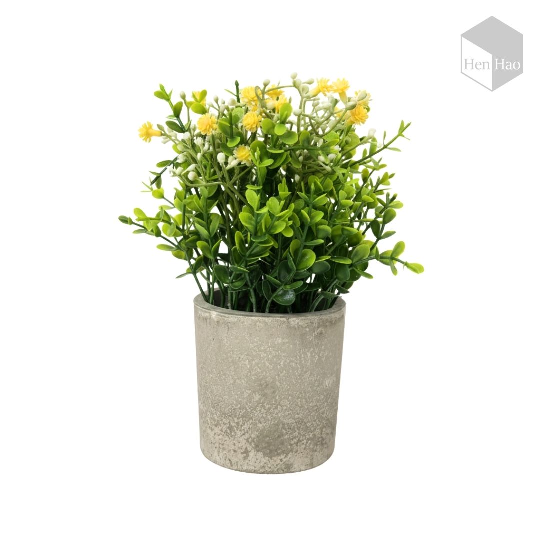 Planta decorativa artificial con mini flores