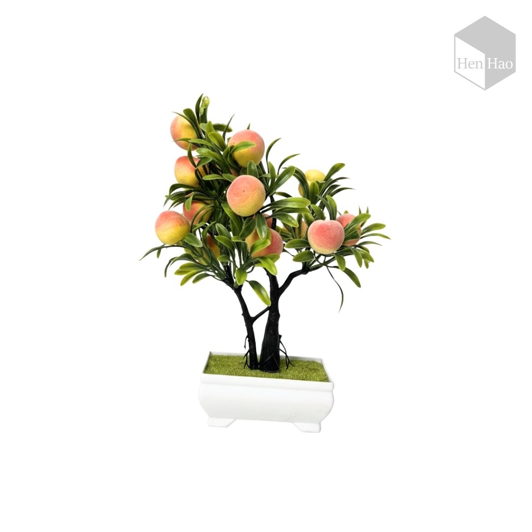 Árbol decorativo artificial con duraznos
