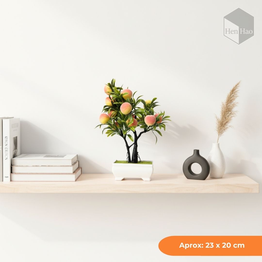 Árbol decorativo artificial con duraznos