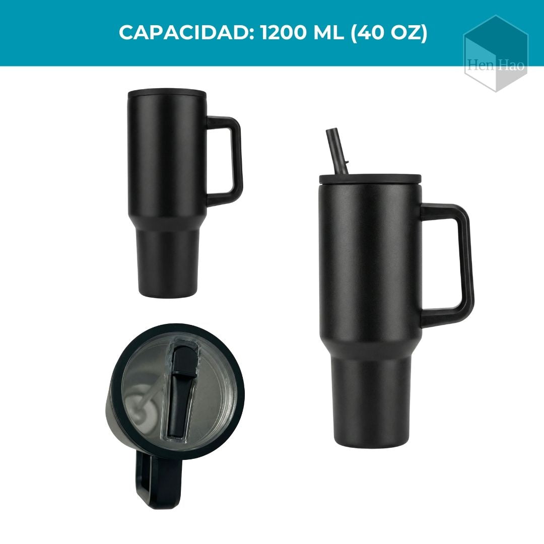 Vaso térmico de acero inoxidable 1200 ml con tapa hermética