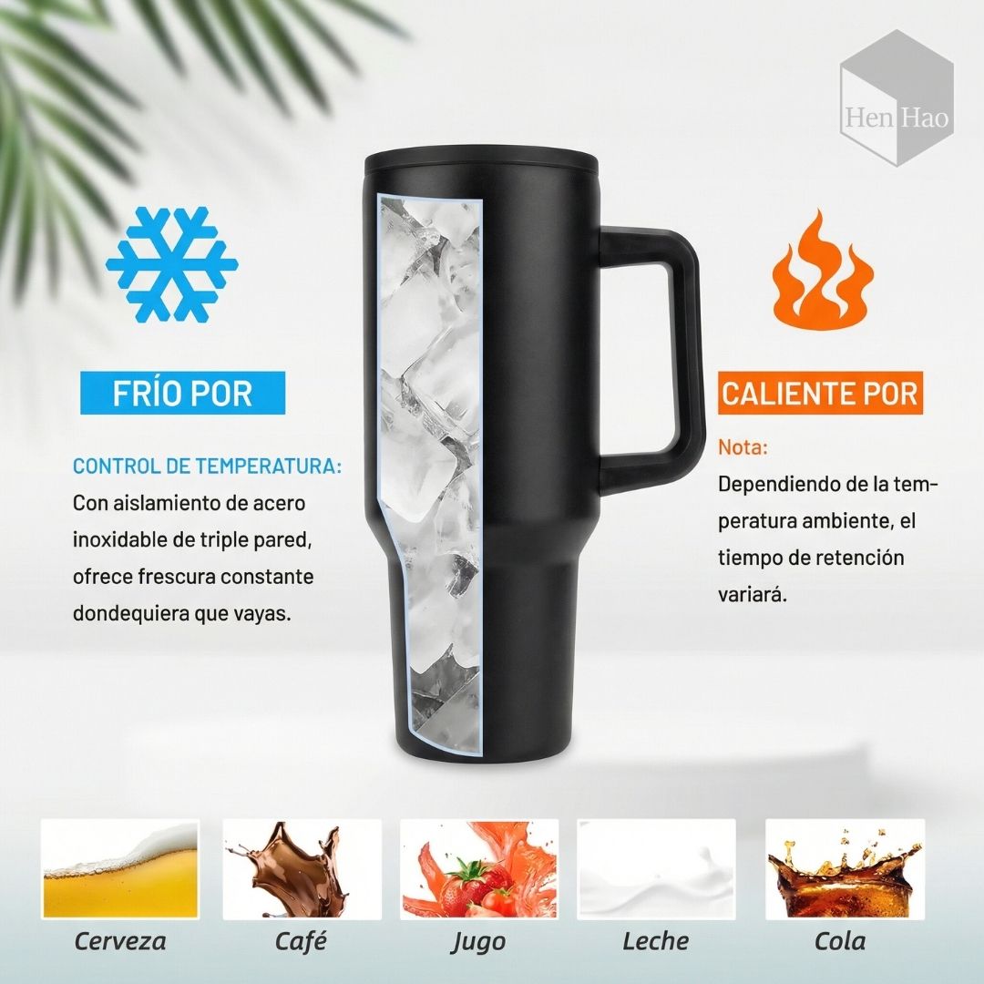 Vaso térmico de acero inoxidable 1200 ml con tapa hermética