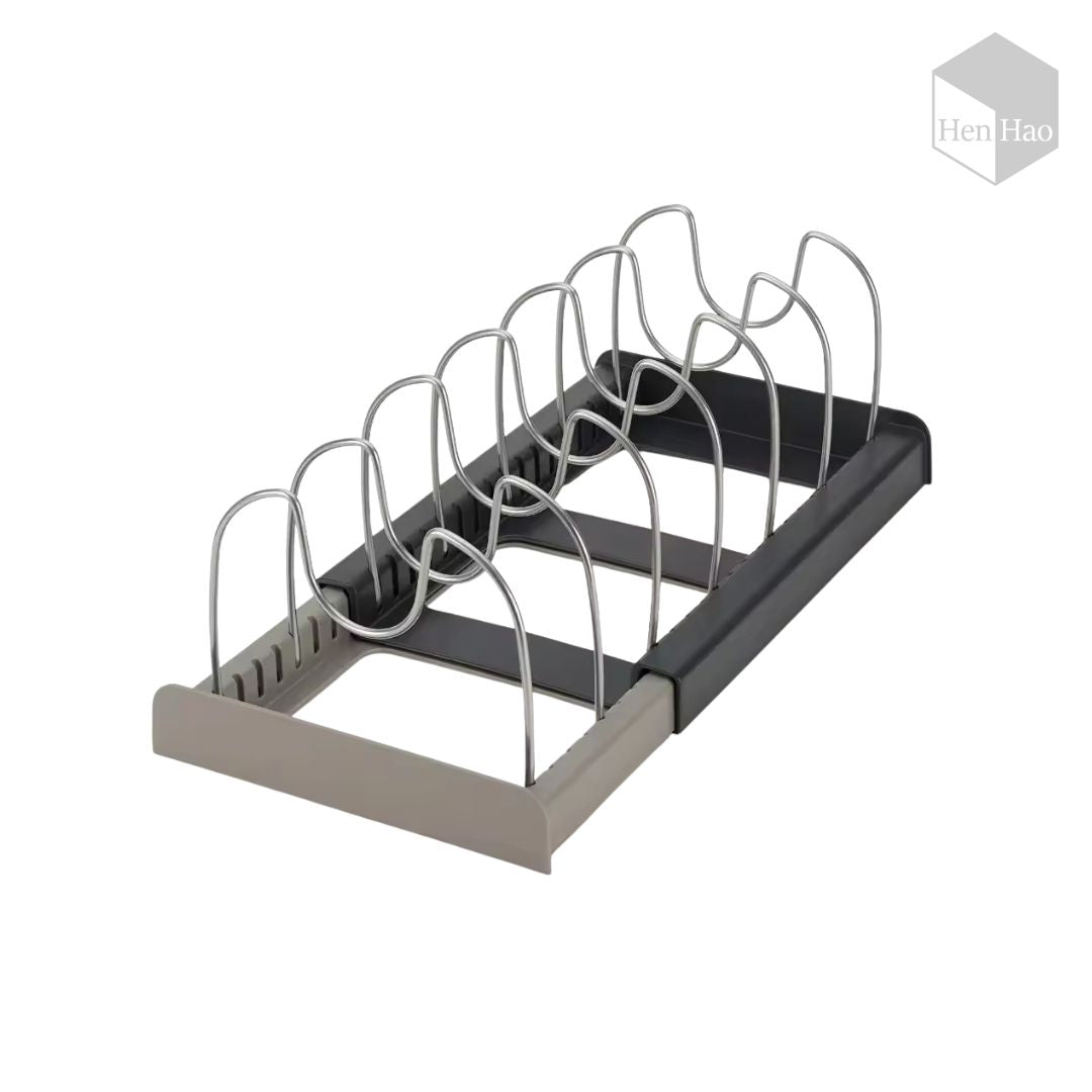 Organizador ajustable para ollas, tapas y sartenes