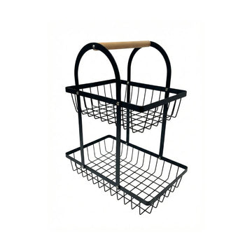 Canasta organizadora de frutas y verduras de dos niveles