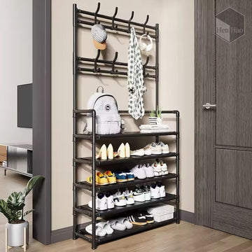 Zapatera organizadora de 5 niveles con perchero superior