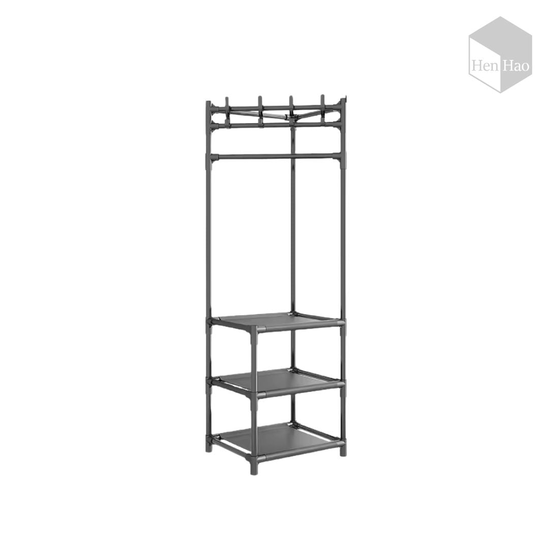 Perchero organizador de 3 niveles con barra superior
