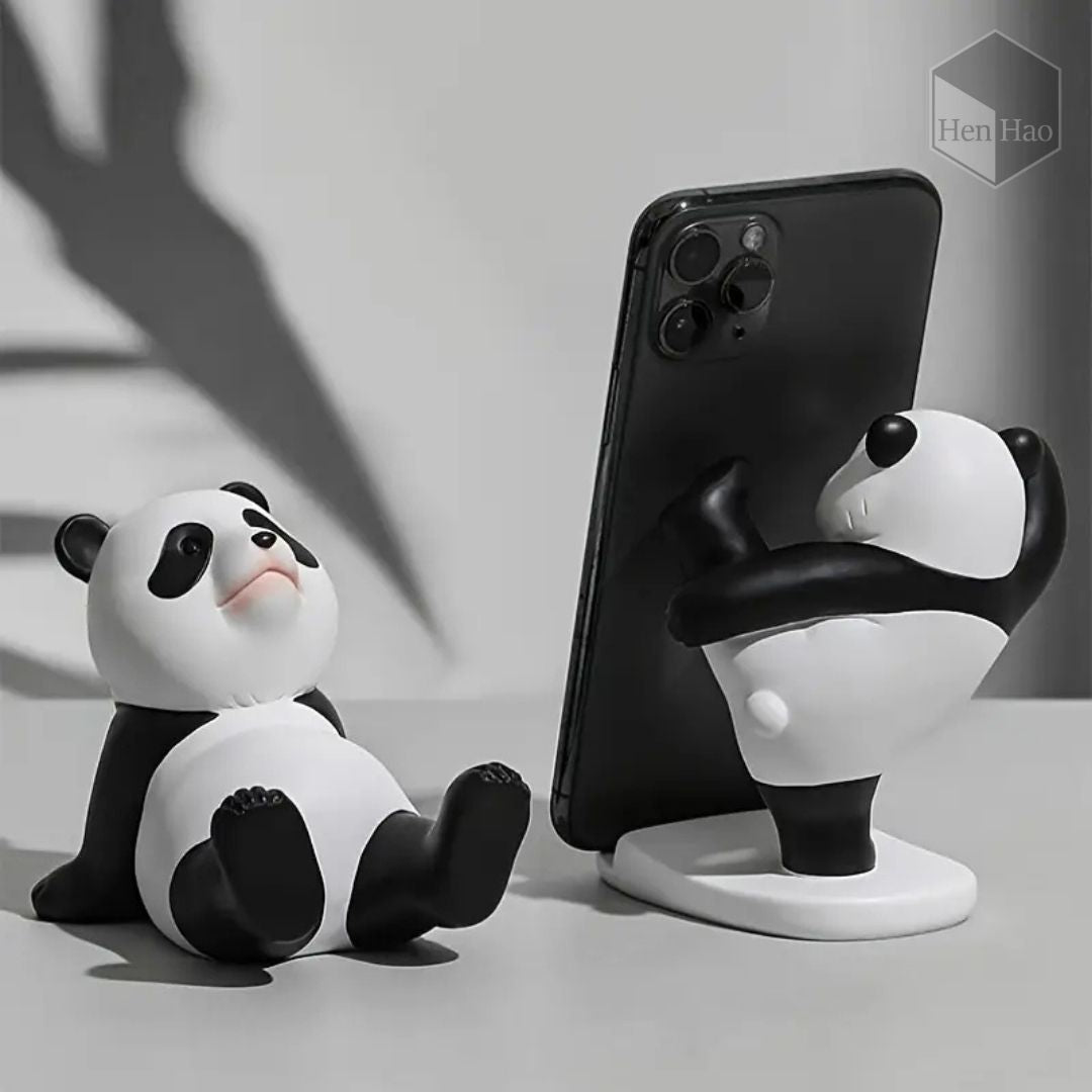 Figura decorativa de panda kung-fu con soporte