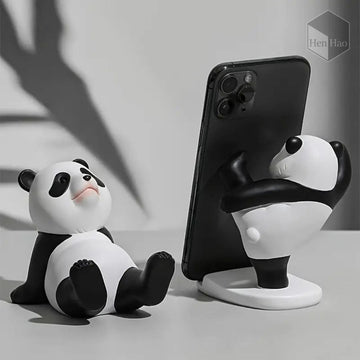 Figura decorativa de panda kung-fu con soporte