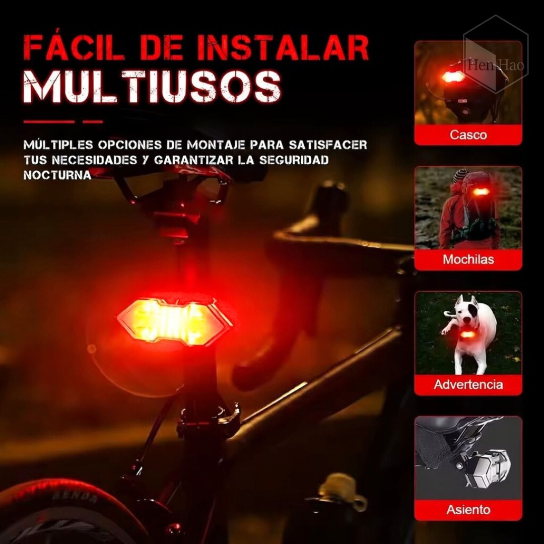 Luz trasera inalámbrica para bicicleta con control remoto