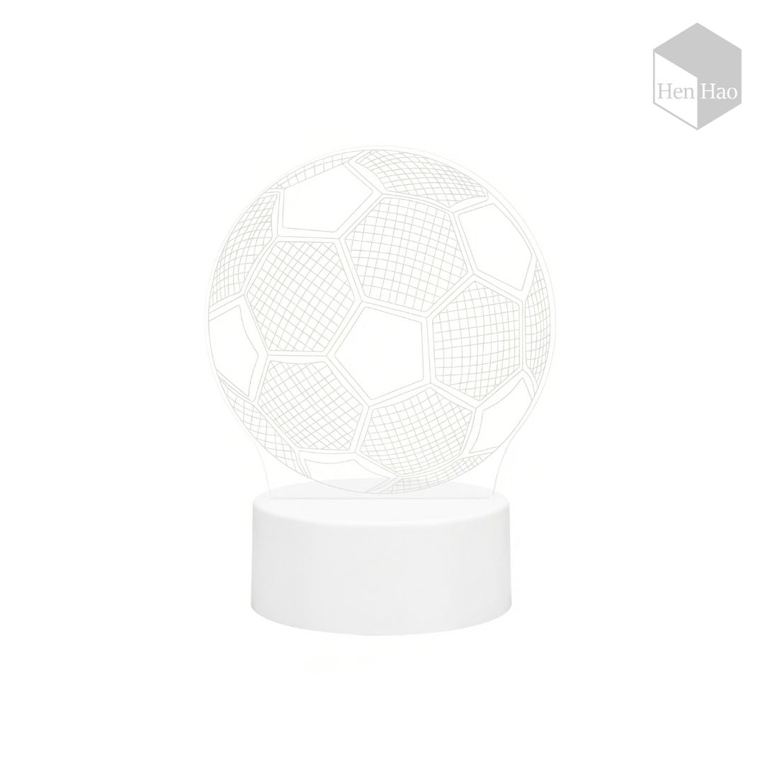 Lámpara nocturna 3D LED cálida con diseño de balón de fútbol