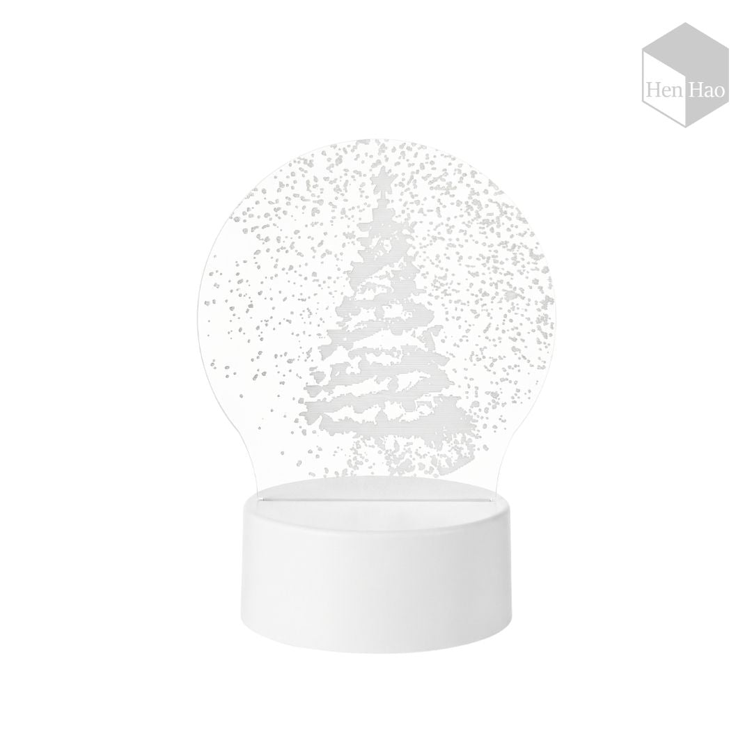 Lámpara nocturna 3D LED cálida con diseño de árbol de Navidad