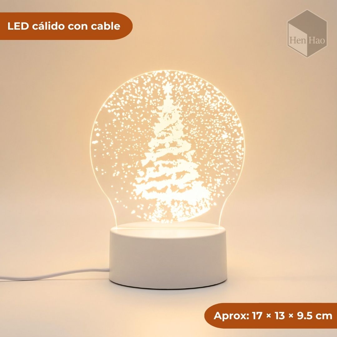 Lámpara nocturna 3D LED cálida con diseño de árbol de Navidad