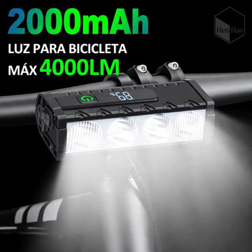 Luz frontal para bicicleta recargable USB de 3000 lúmenes