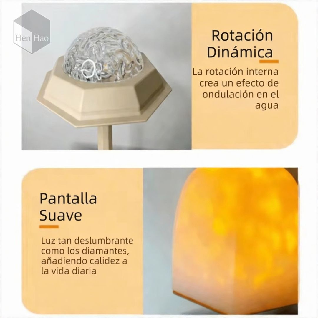 Lámpara LED ambiental ondulada con proyección de agua