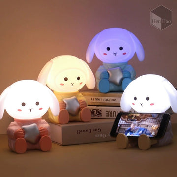 Lámpara decorativa LED con forma de conejo