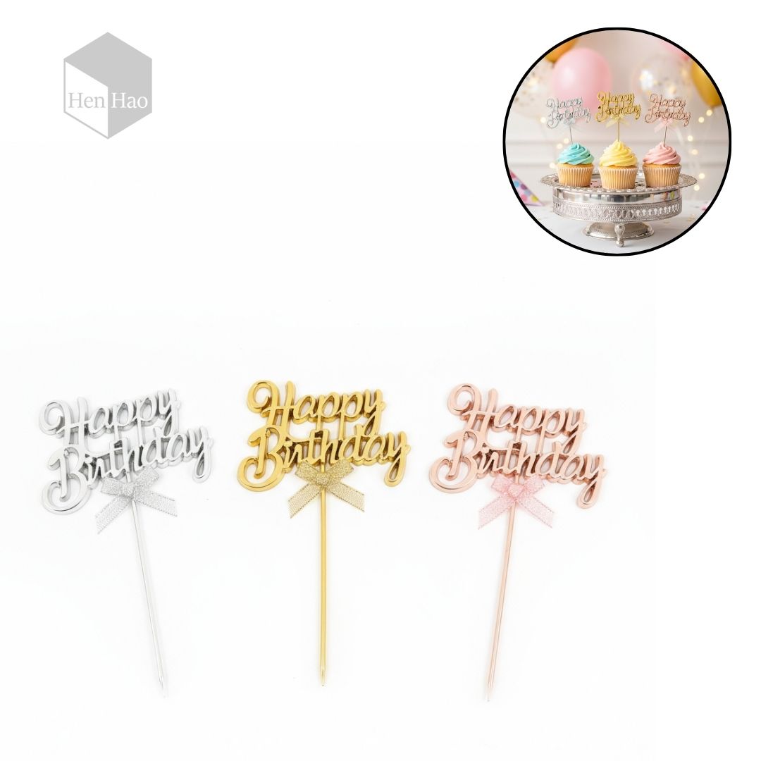 Cake topper acrílico “Happy Birthday”