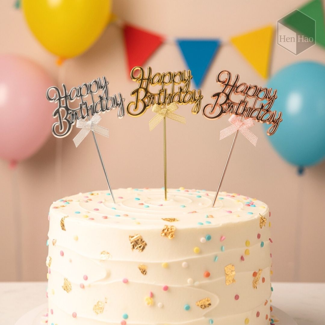 Cake topper acrílico “Happy Birthday”
