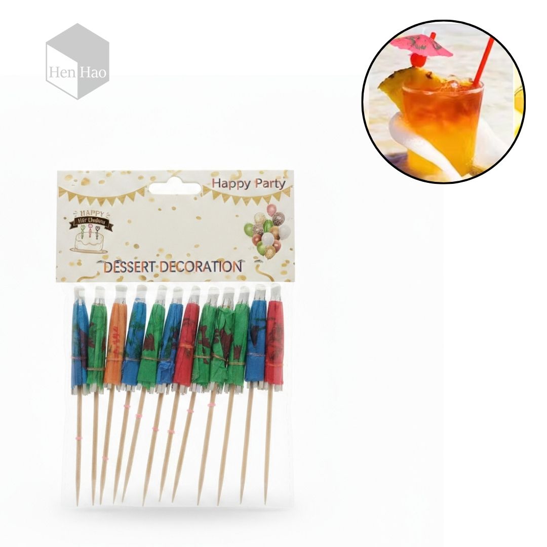 Set de 12 sombrillitas decorativas