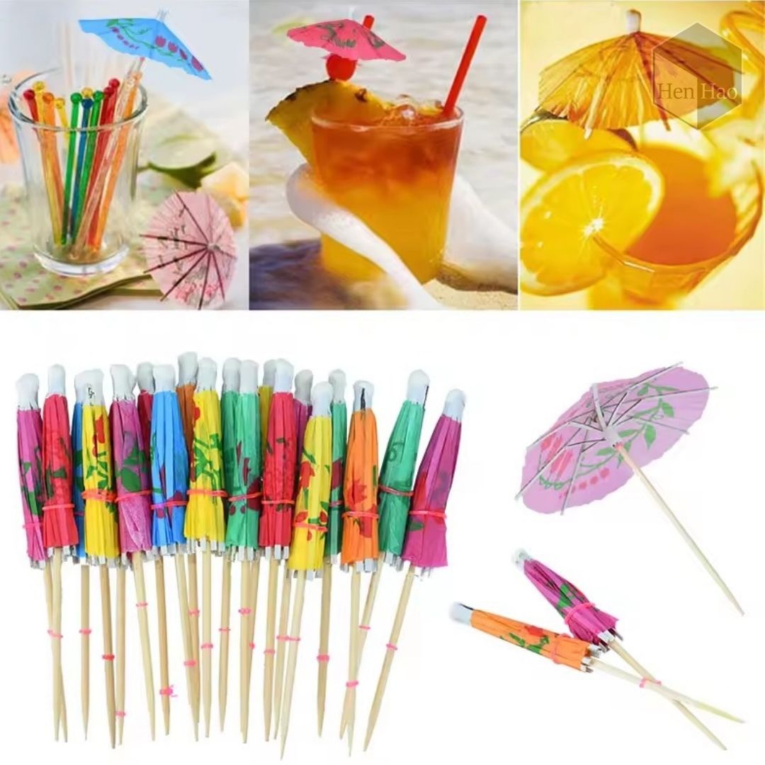 Set de 12 sombrillitas decorativas