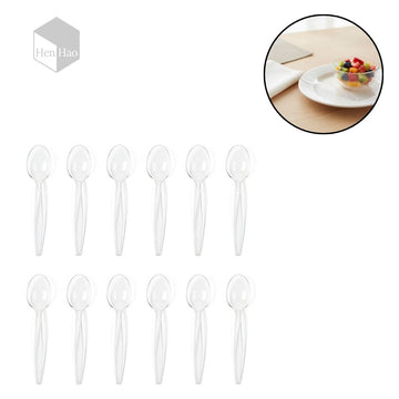 Set de 12 cucharas acrílicas transparentes