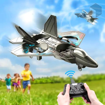 Jet volador a control remoto con 4 hélices, luces LED y giros 360°