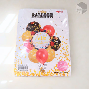 Set de 9 globos de cumpleaños