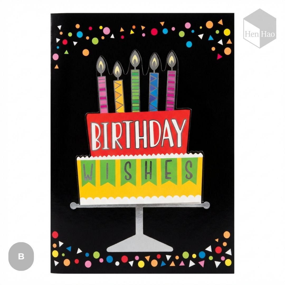 Tarjeta de felicitación de cumpleaños + Musical + Sobre de regalo