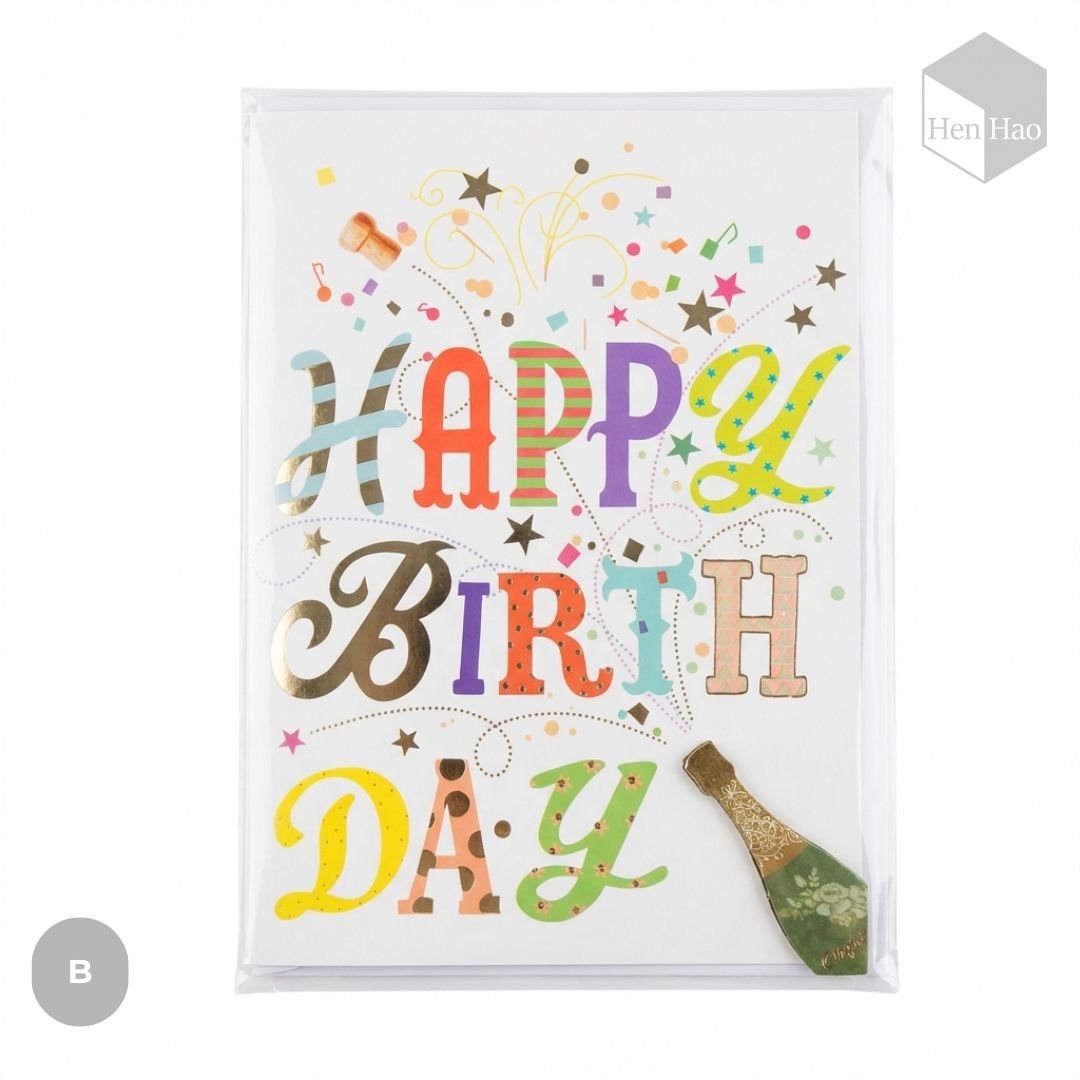 Tarjeta de felicitación de cumpleaños + Musical + Sobre de regalo