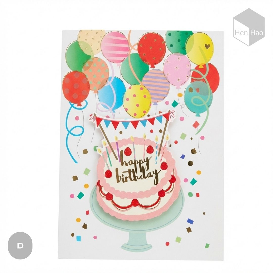 Tarjeta de felicitación de cumpleaños + Musical + Sobre de regalo