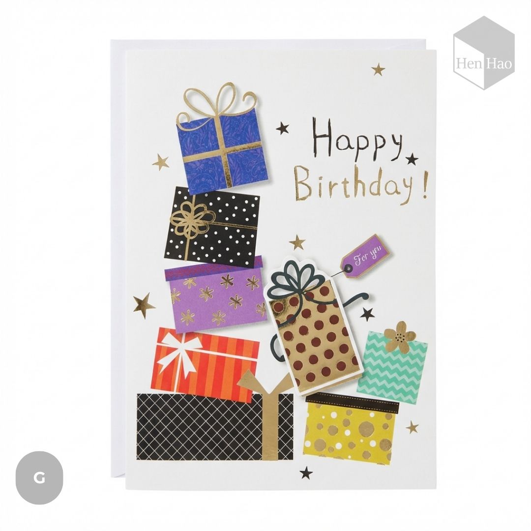 Tarjeta de felicitación de cumpleaños + Musical + Sobre de regalo