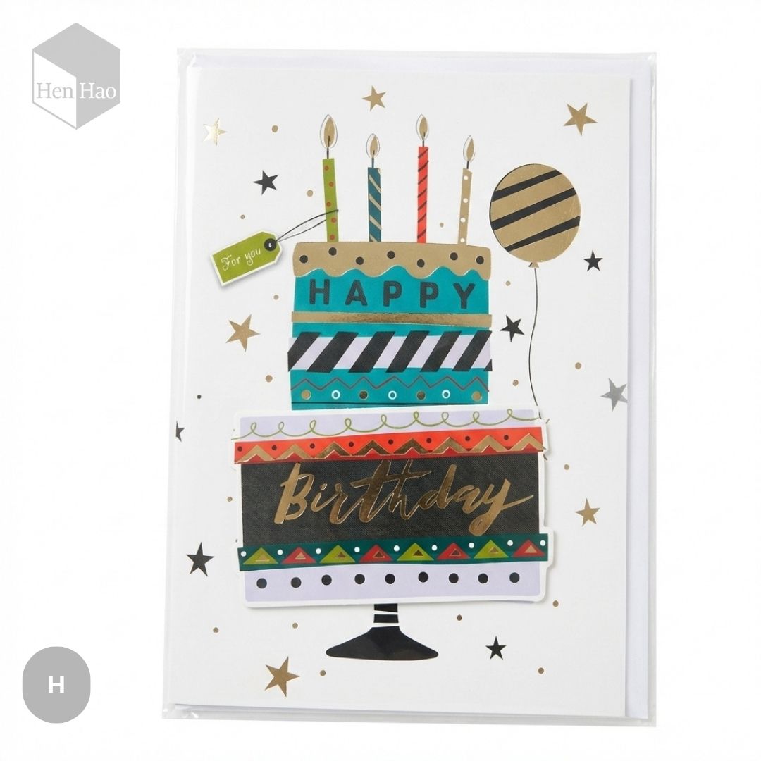 Tarjeta de felicitación de cumpleaños + Musical + Sobre de regalo