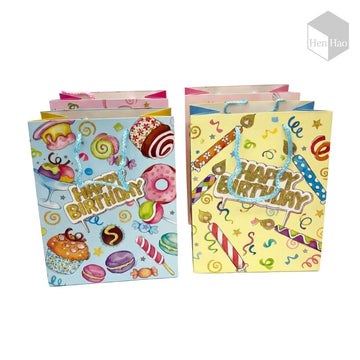 Set de 12 bolsas de regalo para cumpleaños 23*18*10cm