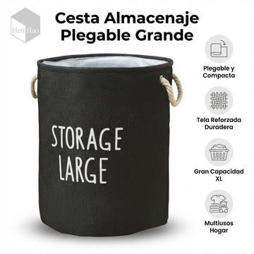 Cesta de almacenamiento redonda plegable