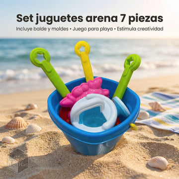 Juego de juguetes de playa para arena con balde y accesorios