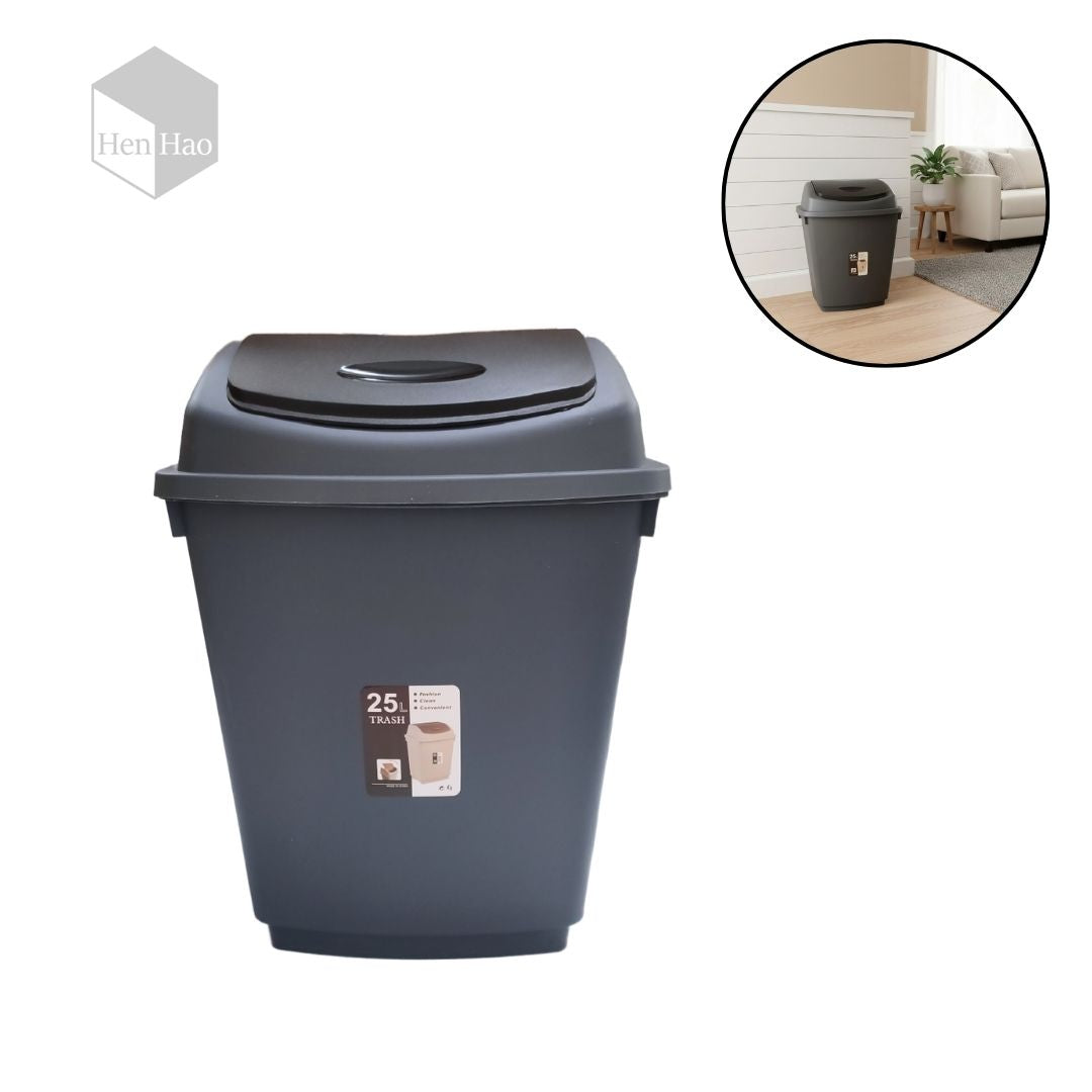 Tacho de basura cuadrado de plástico 25 litros