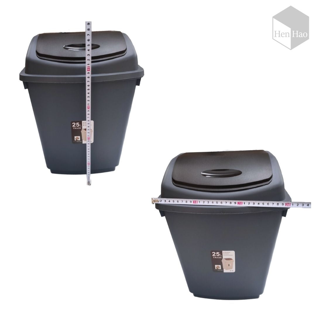 Tacho de basura cuadrado de plástico 25 litros