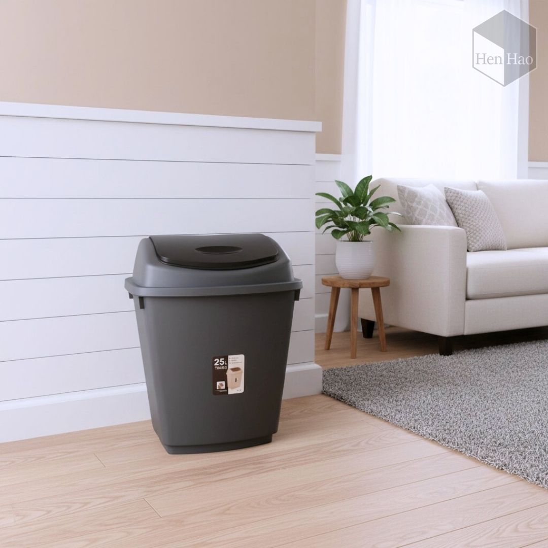 Tacho de basura cuadrado de plástico 25 litros